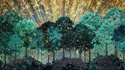 The number 2025, meticulously crafted from lush black and green trees, evokes a biblical sense of grandeur and sacred majesty. This stunning composition blends natural beauty with spiritual symbolism.