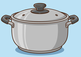 vector illustration of a cooking pot.