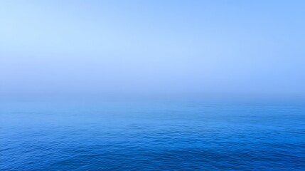 Soft ocean-mist blue gradient wall with natural ambient light, wide right-side blank space for corporate presentations, dashboards, marketing banners, and UI templates