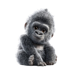 Obraz premium A baby gorilla with a big head and a small body