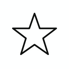 Obraz premium Minimalist Star Outline Icon – Black Line Drawing of Symmetrical Five-Pointed Star on White Background