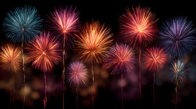 fireworks in the night sky