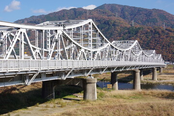 鉄の骨組みの橋