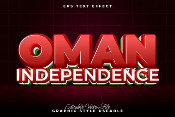 Obraz premium Oman Independence Day - Stylish 3D Text Effect Design for Patriotic Celebrations