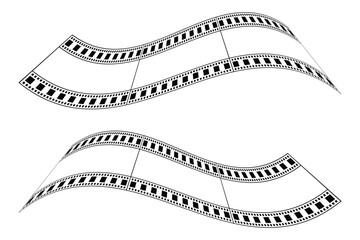 Fototapeta premium Film strip vector set. Retro cinema movie filmstrip design. Camera roll film negative reel. Cinema tape, retro tape frame or border. eps 10