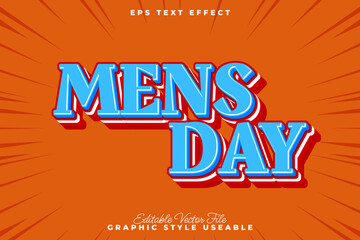 Celebrate Mens Day with a Fun Retro Pop Art Text Effect – Customizable Vector Design for Special Occasions and Events