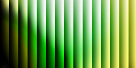 Luminous abstract background with glowing vertical bars featuring a vibrant green, white, and yellow gradient