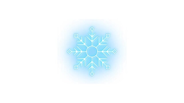 SNOWFLAKE animation loop isolated on transparent background for winter christmas holiday.