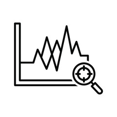 Business financial graph analysis with magnifying glass exploring market data