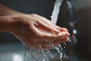 Fototapeta premium Soap and Running Water for Effective Hand Cleansing
