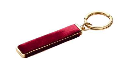 a beautiful key chain on transparent