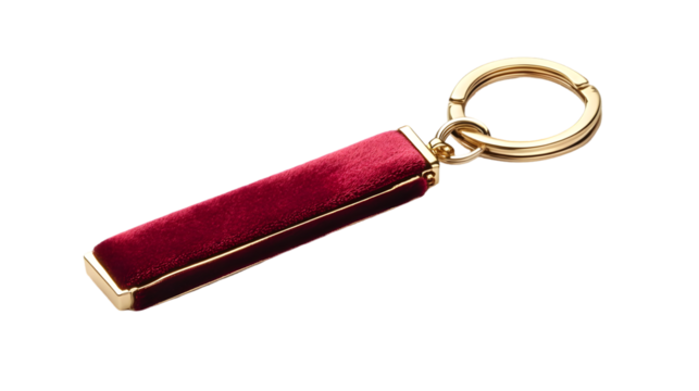 a beautiful key chain on transparent