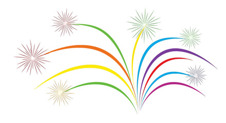 Colorful festive fireworks exploding in a vibrant celebration display.