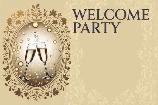 Join us for a Welcome Party with flowing Champagne! Toast to new beginnings with elegant celebrations and sophisticated gatherings, perfect for invitations!