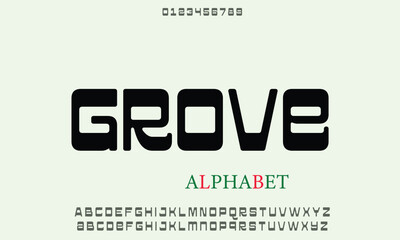 Grovina Demo alphabet letters font for logo