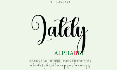 Lately alphabet letters font for logo