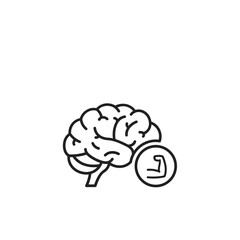 Brain strength icon, symbolizing mental power, intelligence, and cognitive ability in a minimalist style