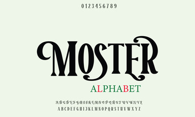 Mosterina Demo Regular alphabet letters font for logo