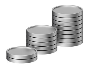 3D rendering of a stack of coins. simple 3d illustration for business and finance	