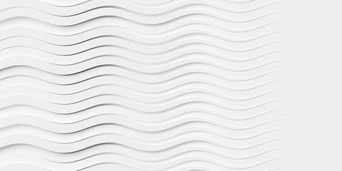 Randomly offset horizontal white curved lines or boxes geometry background wallpaper banner, thickness fade out with copy space