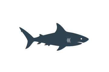 Fototapeta premium Minimalist Dark Blue Shark Silhouette Icon
