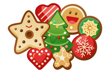 Naklejka premium Vector graphics of Christmas cookies intended for use in holiday design and artwork.