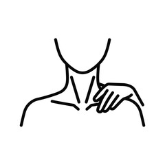 Outline icon illustrating female abdominal muscle anatomy with focus on core structure and navel area, isolated on