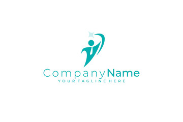 logo of a person and a star to be reached, worker logo