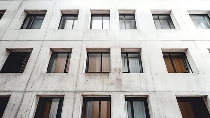 Fototapeta premium Facade of concrete building with windows high resolution image