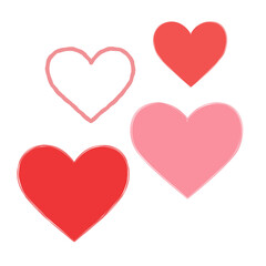 Cute Hearts Collection in Hand-Drawn Style for Valentine Decor