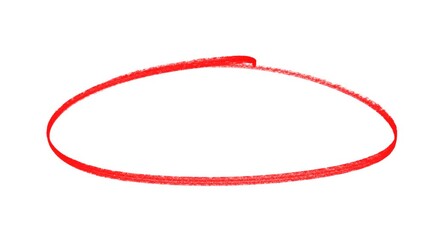 Animated red circle with hand-drawn, marker pen style, isolated on a transparent background. - Powered by Adobe
