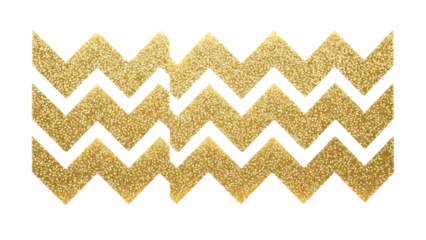 Gold glitter chevron pattern isolated on transparent background