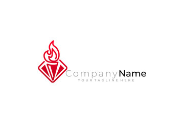 torch logo with a simple bright red look, sport logo vector