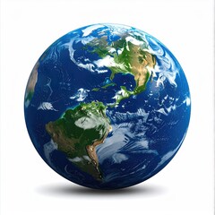 Detailed globe of Earth, centered, showing continents and oceans