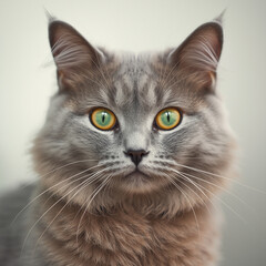 Portrait of cute cat scottish straight in studio with pink background
