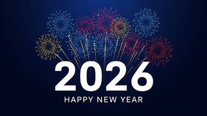 Vibrant fireworks display celebrating the arrival of 2026