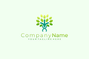 Tree logo with simple design nature, green color