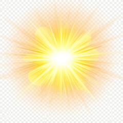 Radiant Sunburst with Powerful Light Rays in the Sky