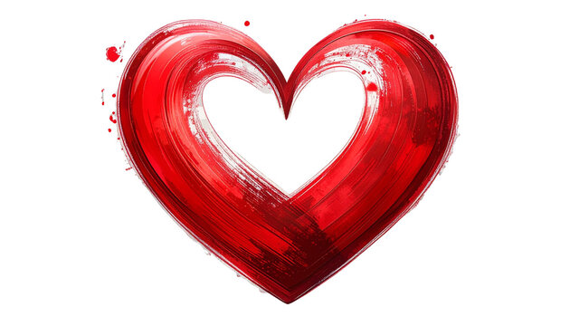 Heart shape isolated on white background, simple romantic symbol illustration, love and affection icon, minimalistic design, perfect for Valentine’s and emotional themes PNG.