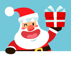 Santa Claus Holding a Christmas Gift