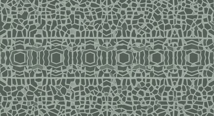 Fototapeta premium Abstract Geometric Mosaic Pattern Featuring Interconnected Irregular Shapes in Muted Green Tones