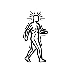 Simple black and white icon representing musical notes with sound waves emanating from the side, isolated on