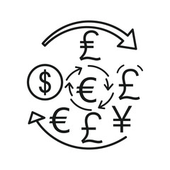 Line icon of proof receipt transaction payment on paper and mobile device with checkmark
