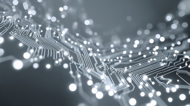 Abstract White Circuit Network for Modern Technology - Powered by Adobe