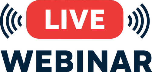 Live webinar announcement banner graphic design silhouette