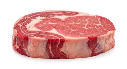 Prime Ribeye Steak Cut Raw Beef Marbling.