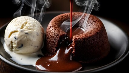 Decadent molten lava chocolate cake