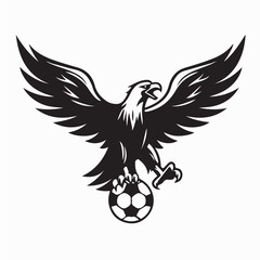 Eagle Holding Ball Mascot Logo Vector Isolated On White Background