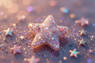 christmas star on a red background