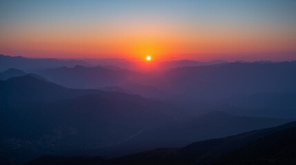sunrise in the mountains